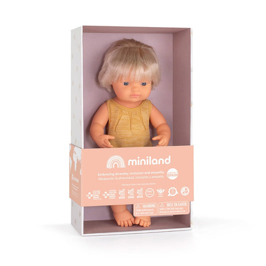 Miniland - Caucasian Doll with Cochlear Implant 38 cm