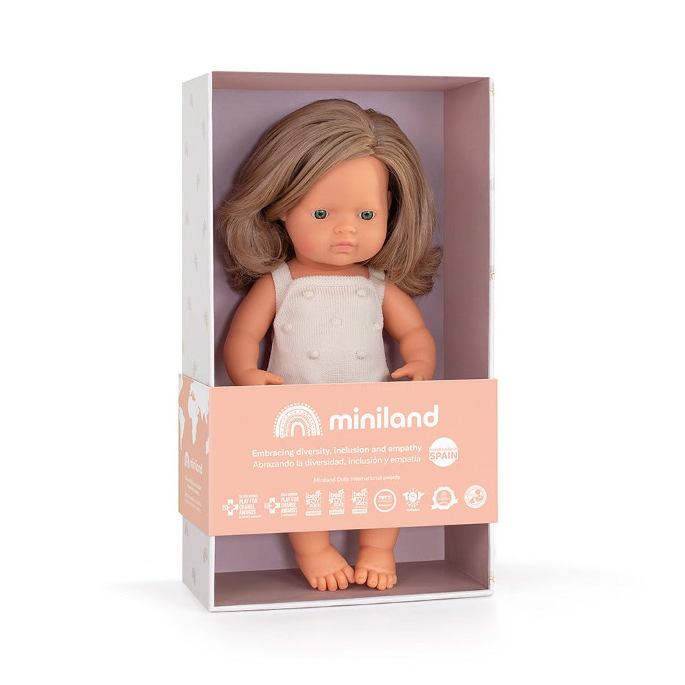 Miniland - Boneca Caucasiana Loira 38 cm