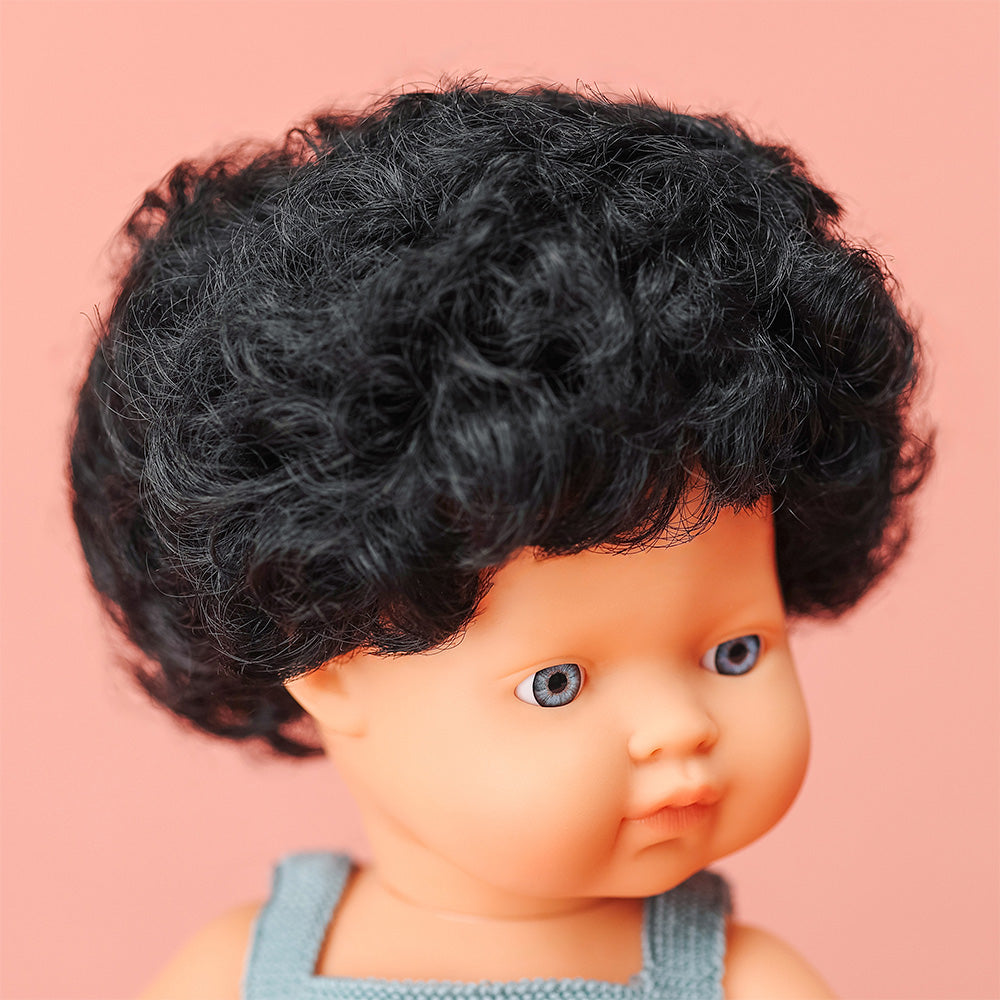 Miniland - Caucasian Doll with Curly Hair 38 cm