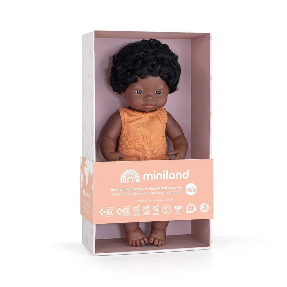Miniland - Boneca Africana 38 cm