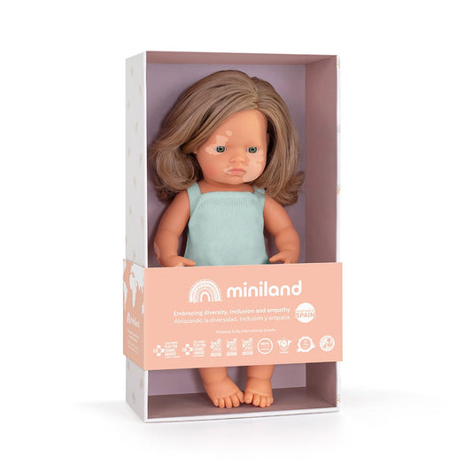 Miniland - Boneca Caucasiana com Vitiligo 38 cm