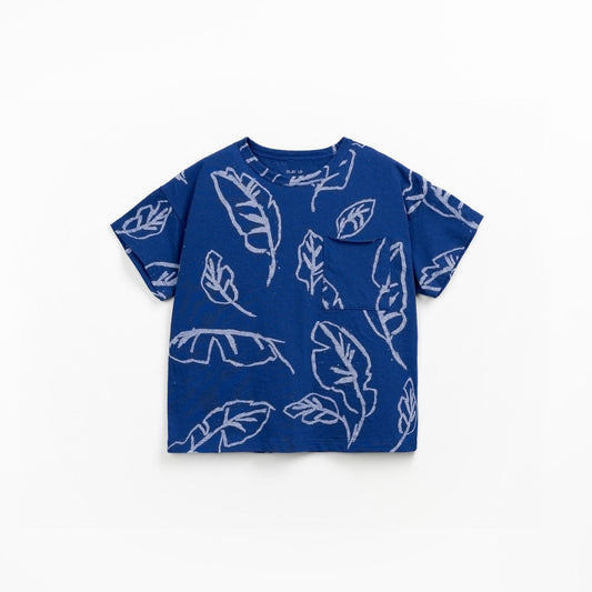 Play Up - T-shirt Estampado Folha Azul