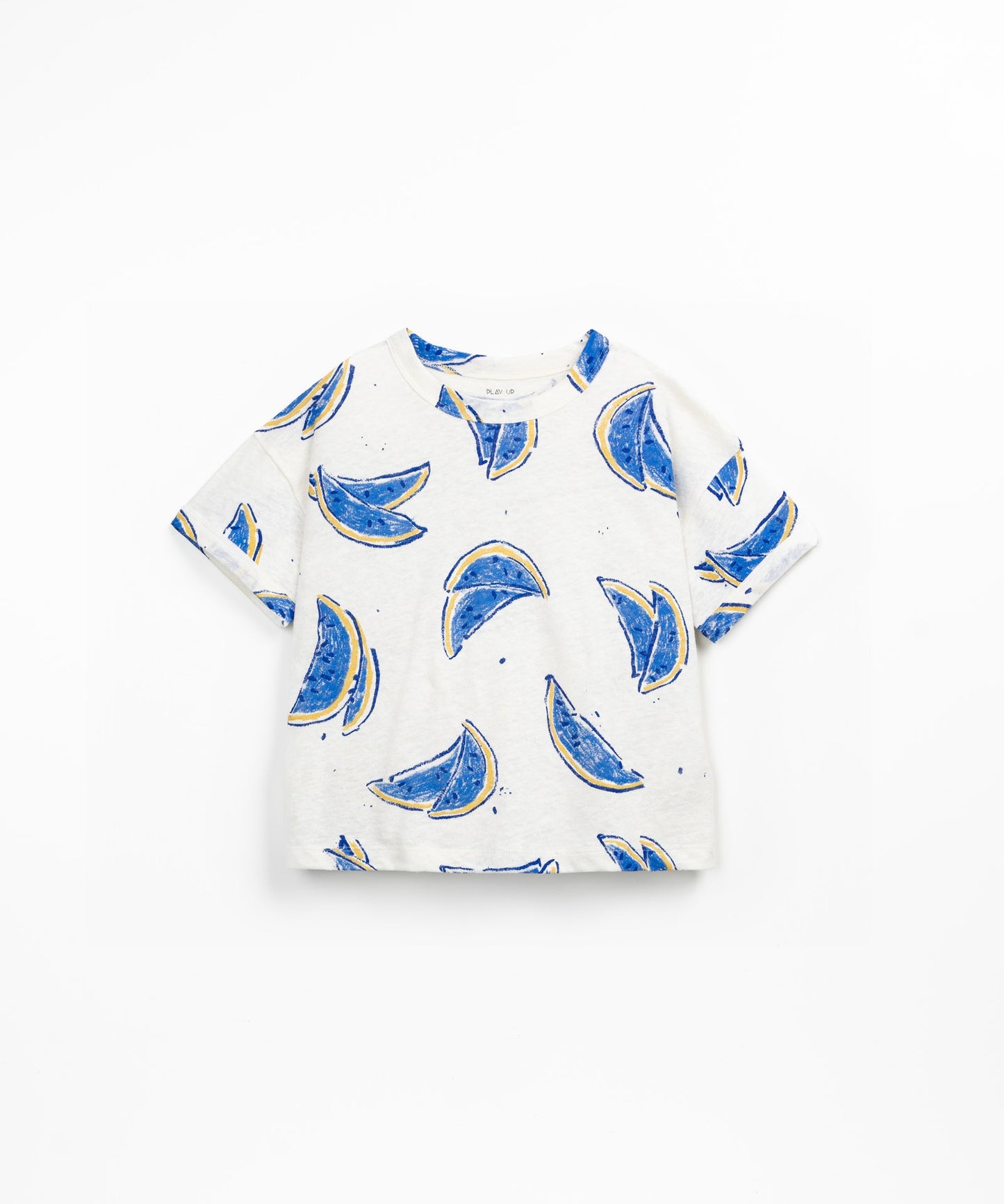 Play Up - T-shirt de Linho Estampada Branco