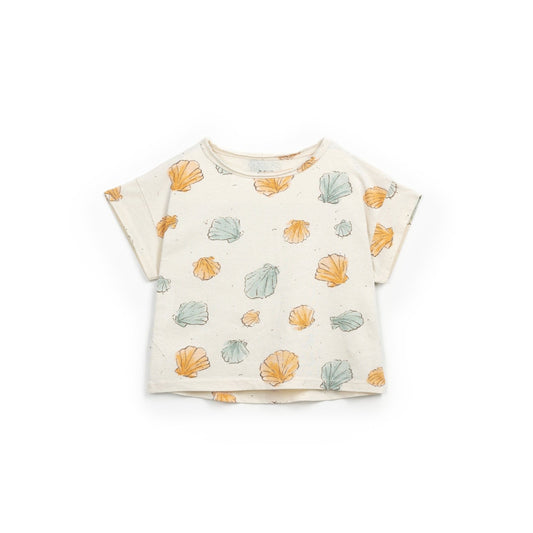 T-shirt mistura de algodão conchas bege - Play Up