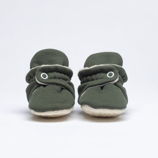 Baby Booties Fluffy Olive Treat - Zás Trás for Babies