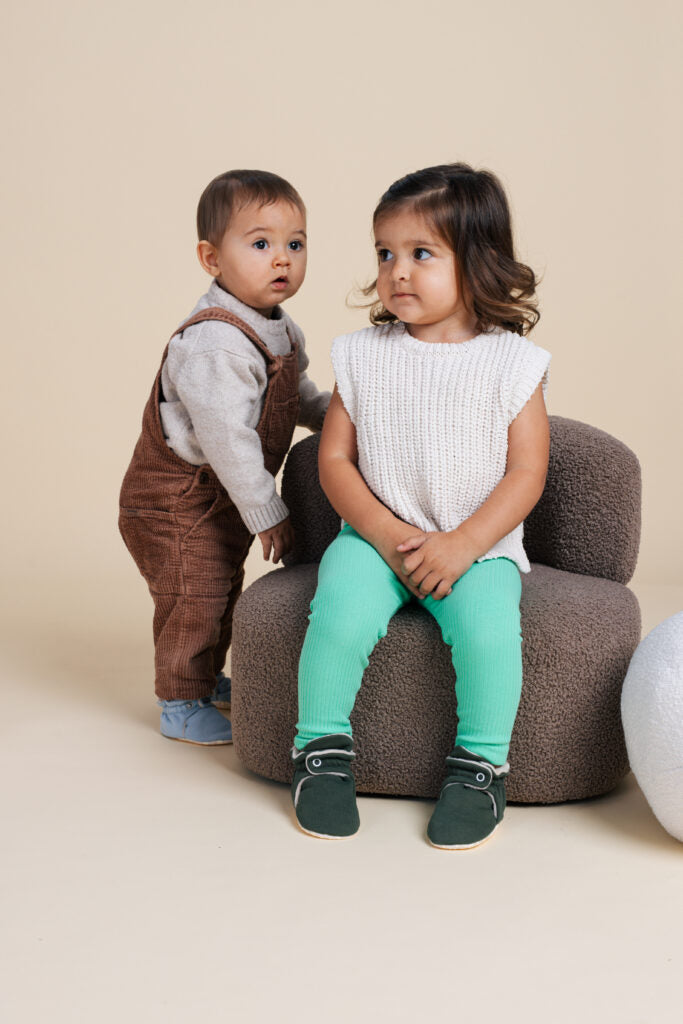 Baby Booties Fluffy Olive Treat