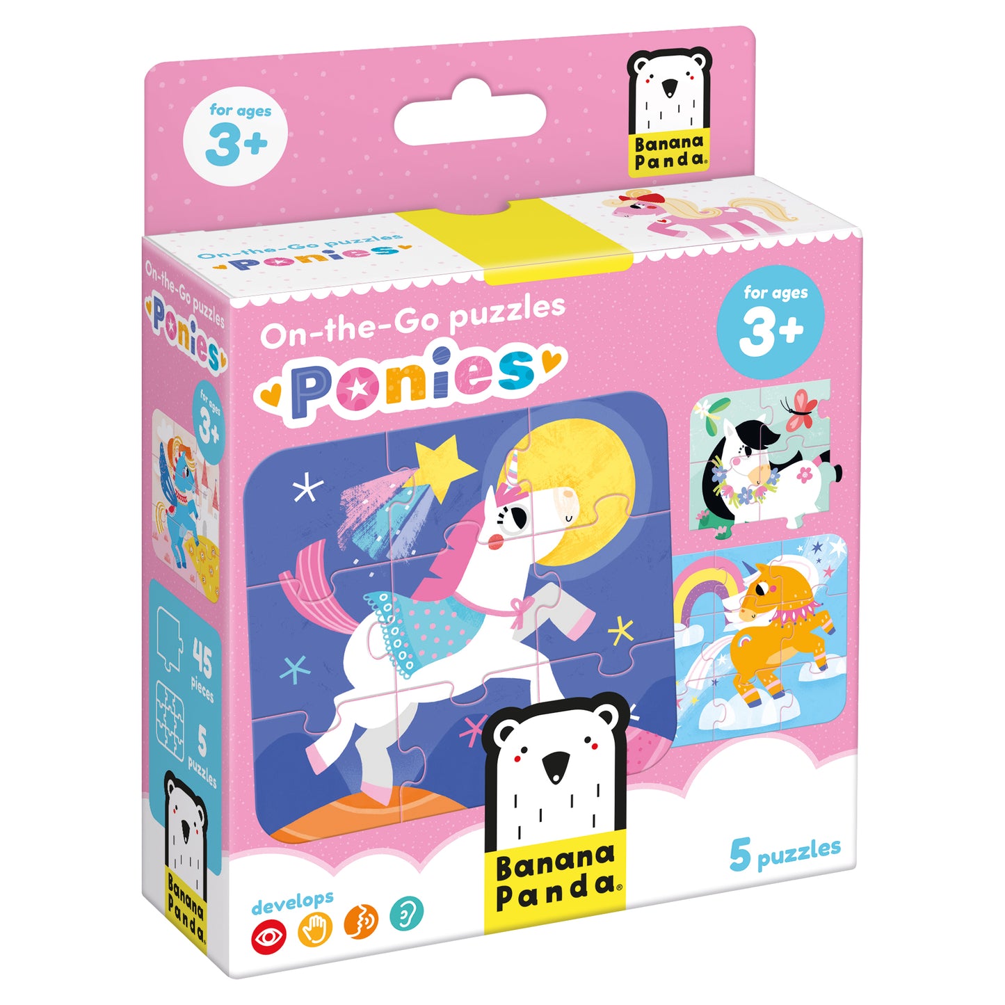 Puzzle Portátil Ponies 3+ - Banana Panda