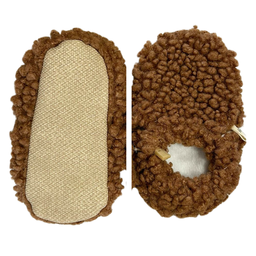 Pantufas Minimalistas Felpudas Caramelo