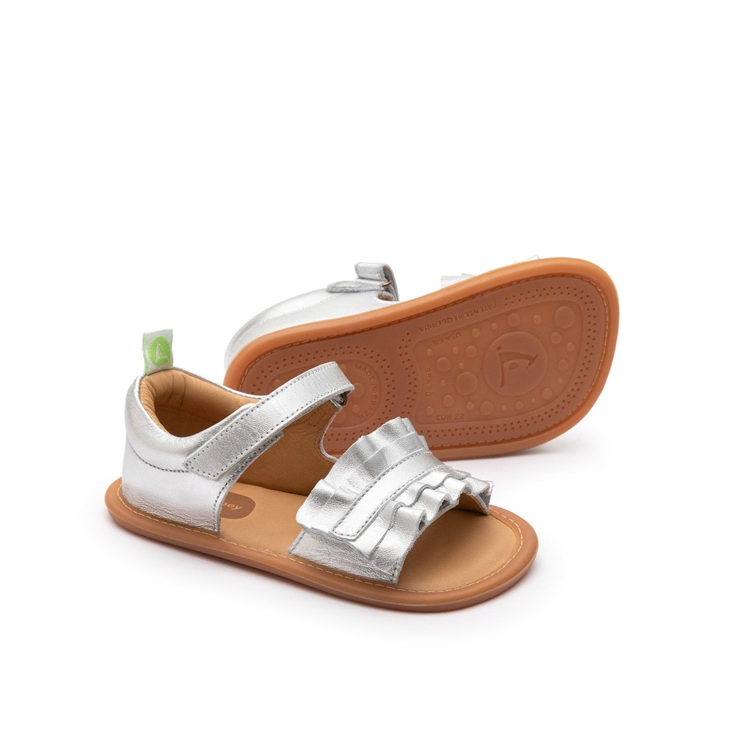 Tip Toey Joey - Silver Ruffy Sandals