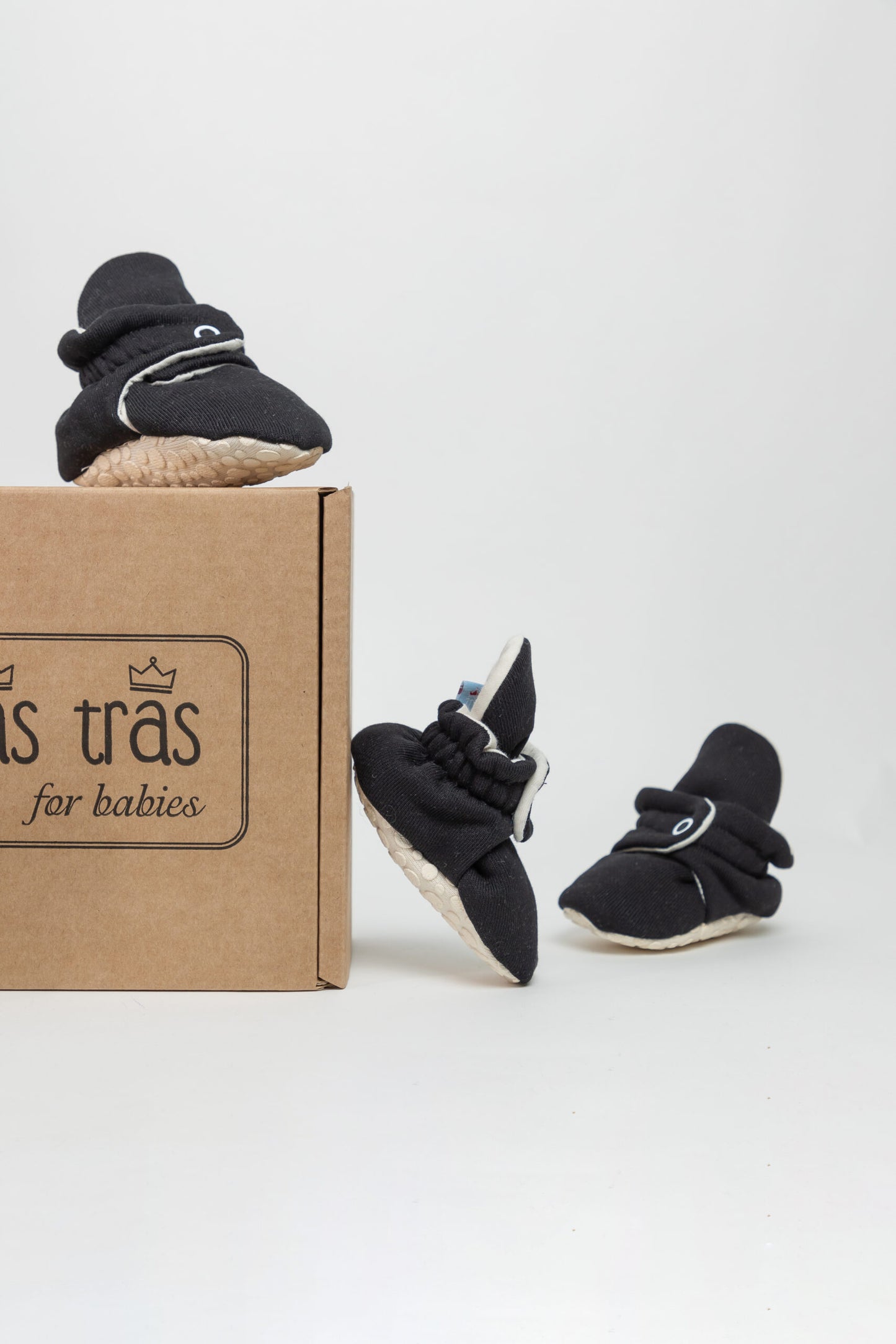 Baby Booties Black Frosting (inverno) - Zás Trás for Babies
