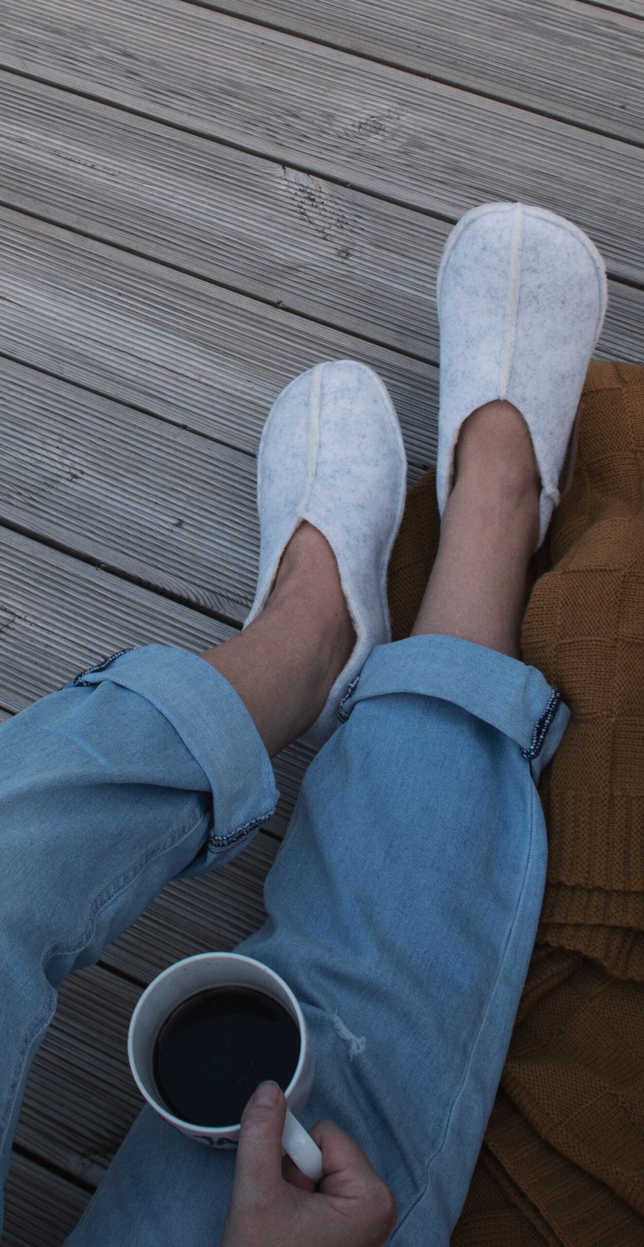 OmaKing - Pantufas barefoot White Wool (Adulto)