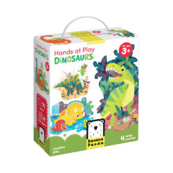 Conjunto 4 Puzzles Dinossauros 3+ - Banana Panda