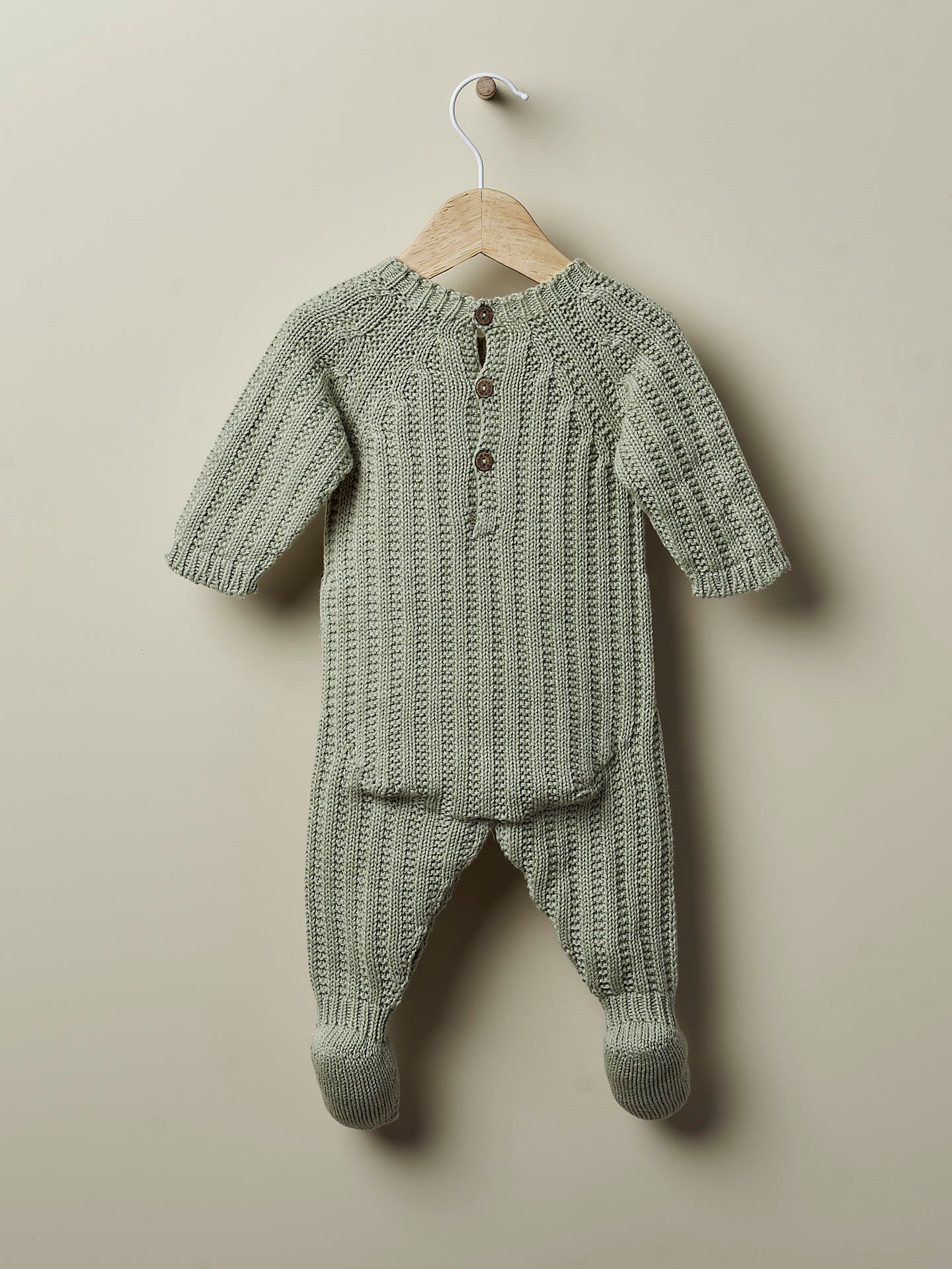 Babygrow tricotado verde seco - Wedoble