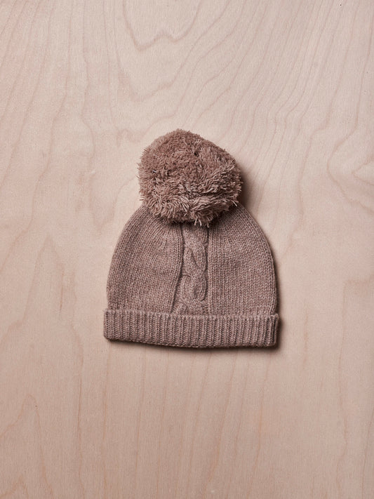 Wedoble - Gorro com pompom em lã Castanho