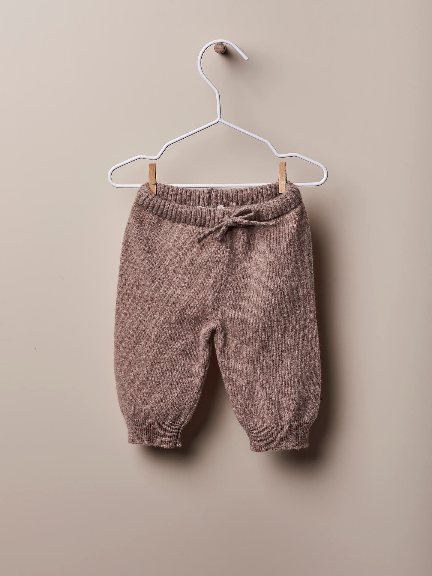 Wedoble - Pants with adjustable drawstring in brown wool