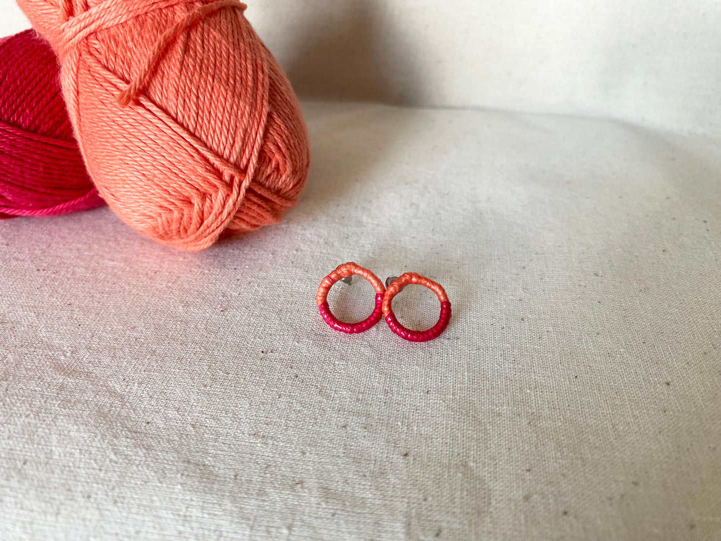 Thready - Red Circle Earrings