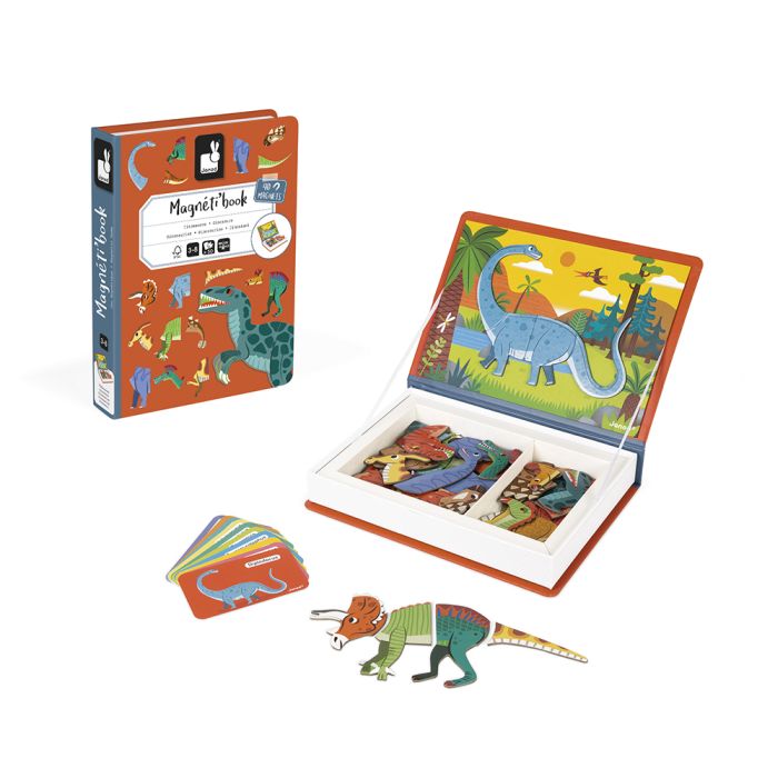 Janod - Magnetic Book: Dinossauros