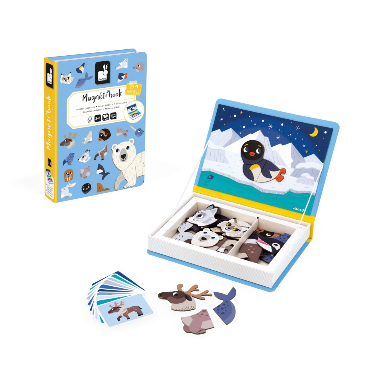 Janod - Magnetic Book: Animais do Gelo