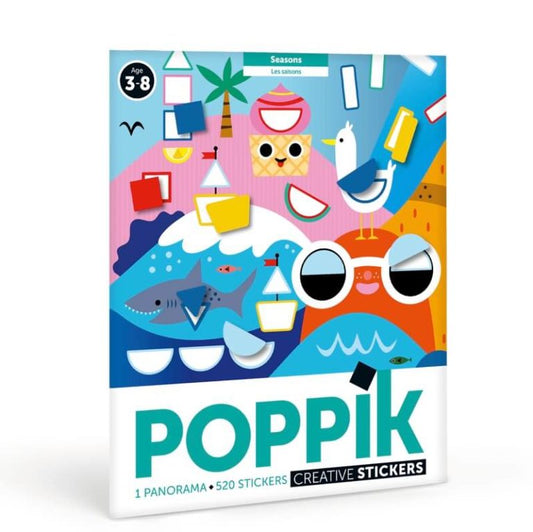 Poster Criativo + 520 Stickers "Estações" (3-7) - Poppik