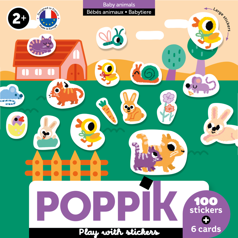 Poppik - Sticker Cards Baby Animals