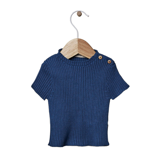 Camisola tricotada azul - Wedoble