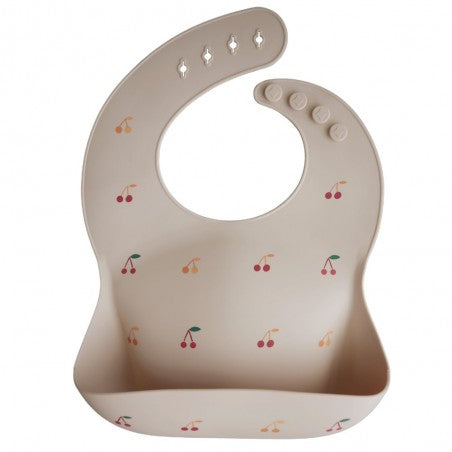 Cherries soft silicone bib - Mushie