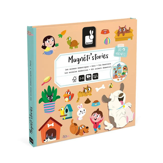 Janod - Livro Magnetic Stories: Animais de estimação