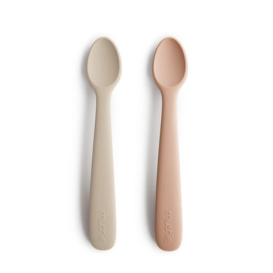 Pack 2 Blush &amp; Sand spoons - Mushie