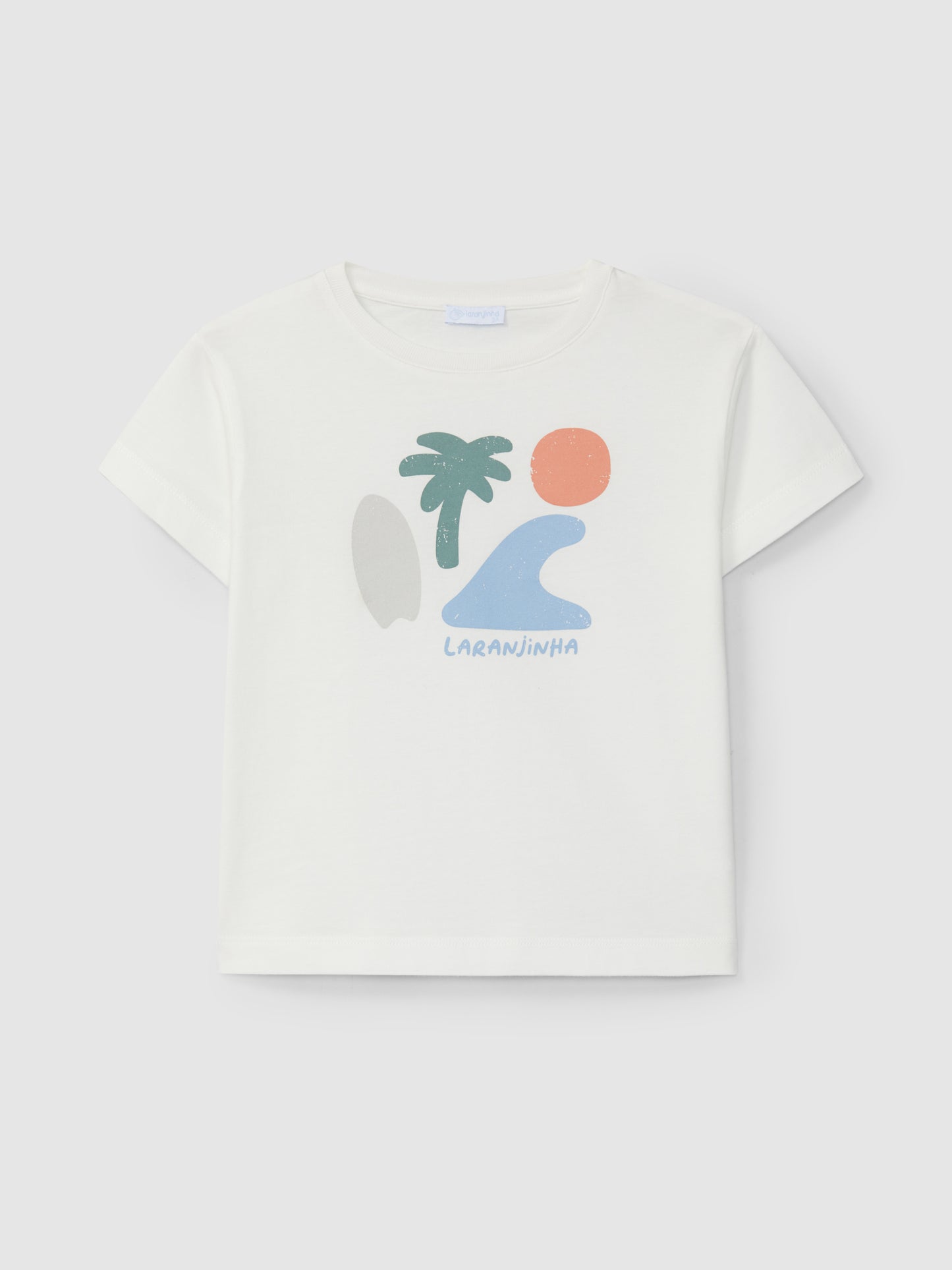 T-shirt Ondas branco - Laranjinha